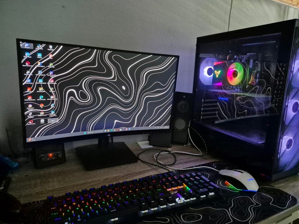 Gaming setup Intel i7, GTX 1660 SUPER, 16GB RAM, Gebruikt, Onbekend, Intel(R) Core(TM) i7-7700 CPU, Gaming