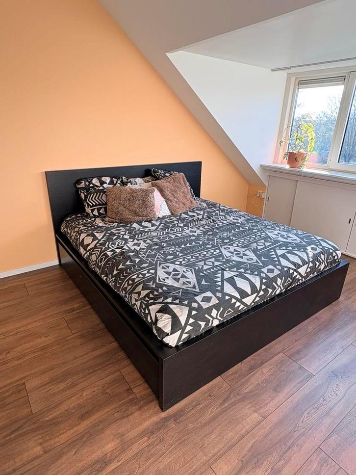 Ikea Malm tweepersoons bed 180x200 met 4 lades, Huis en Inrichting, Slaapkamer | Bedden, Gebruikt, Tweepersoons, 180 cm, 200 cm