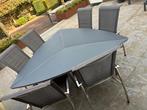 tuinset 4seasons outdoor glazen tafel en 6 stoelen, Tuin en Terras, Tuinsets en Loungesets, Ophalen, Gebruikt, Eettafel, 6 zitplaatsen