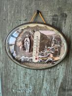 Glazen muurdecoratie, verre bombé religie, vintage Lourdes., Ophalen of Verzenden