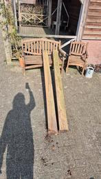 2 eikenhouten balken 15x15x258 cm, Doe-het-zelf en Verbouw, Hout en Planken, Gebruikt, Eiken, Ophalen of Verzenden, 250 tot 300 cm