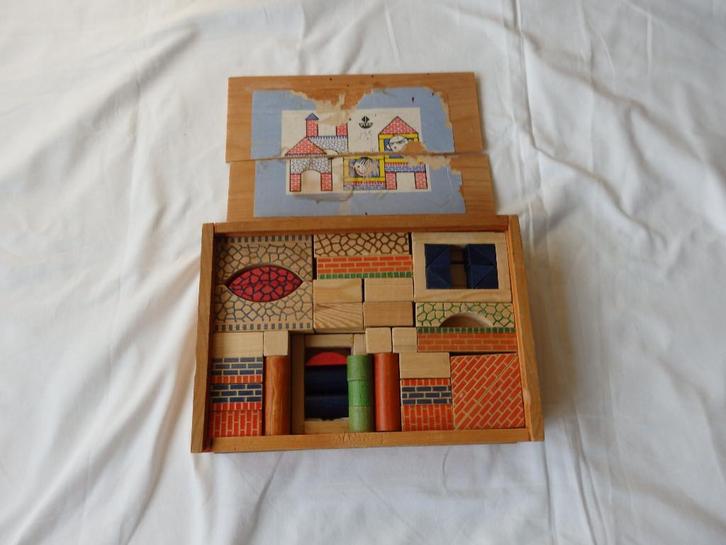 Vintage Houten Blokken Speelgoed | Merk Vero Jaren '50 / 60, Kinderen en Baby's, Speelgoed | Houten speelgoed, Gebruikt, Overige typen