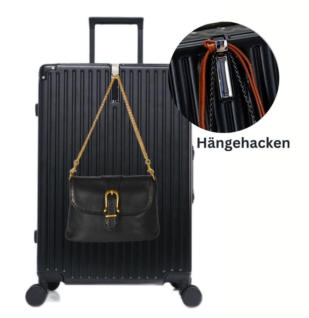 Handbagage koffer Aluminium Frame S zwart, Wieltjes, 50 tot 60 cm, Hard kunststof, Verzenden