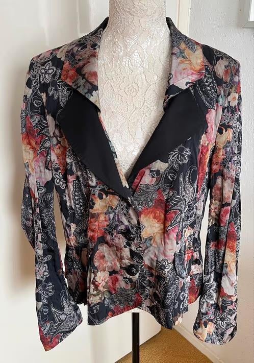 Scarva gebloemd jasje maat 46[dmv], Kleding | Dames, Jasjes, Kostuums en Pakken, Overige kleuren, Maat 46/48 (XL) of groter, Ophalen of Verzenden