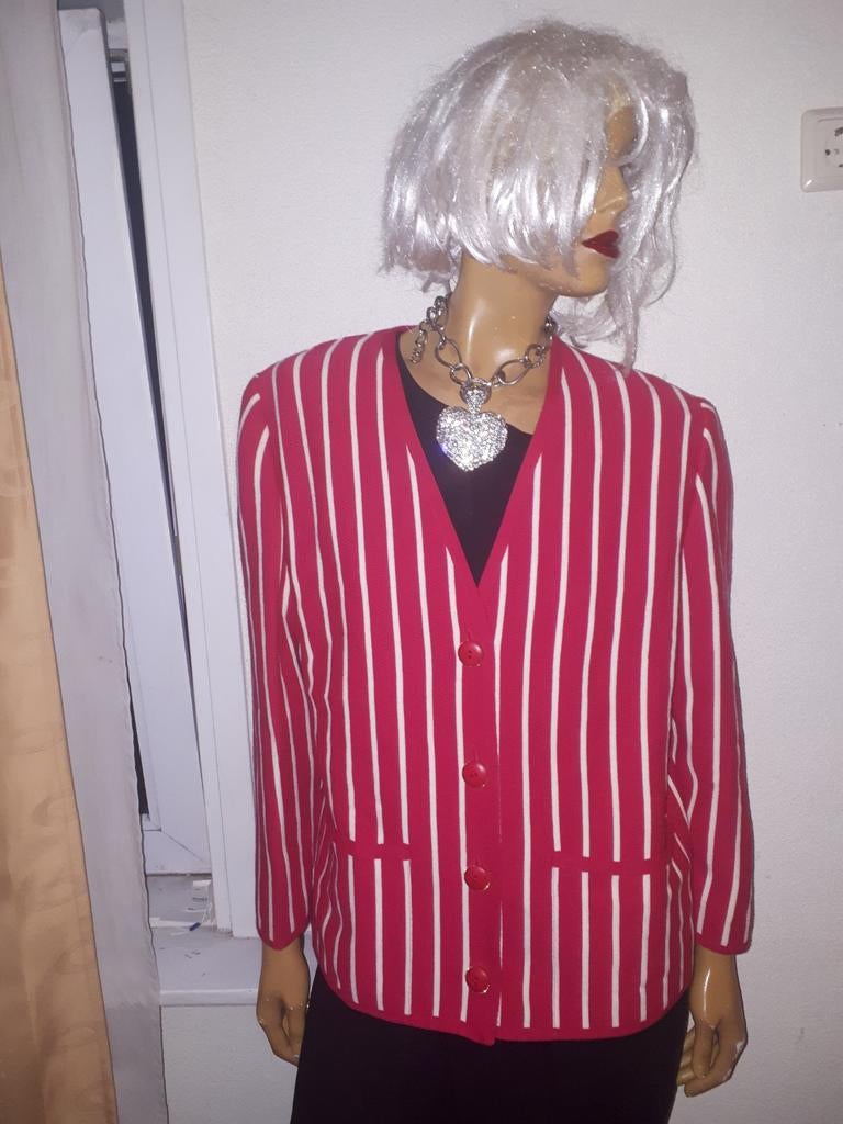 Nieuw Devernois vest maat 42 rood wit gestreept, Kleding | Dames, Truien en Vesten, Maat 42/44 (L), Nieuw, Ophalen of Verzenden