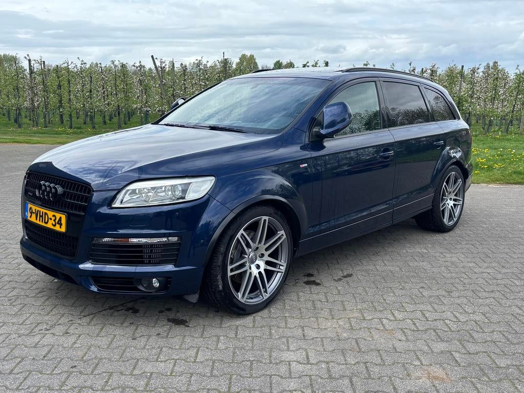 Audi Q7 3.0 tdi grijs kenteken, Auto's, Bestelauto's, Automaat, Zwart, Blauw, Origineel Nederlands