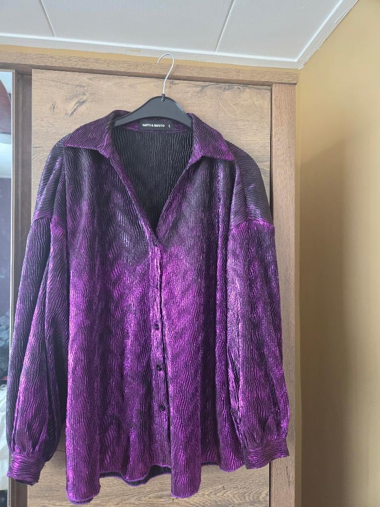 Glitterblouse maat L. Guts en Gusto, Maat 38/40 (M), Guts & Gusto, Paars, Ophalen of Verzenden