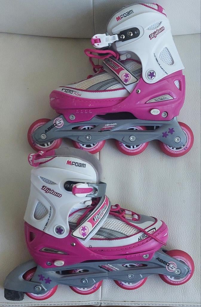 Nijdam verstelbare inline skates roze/wit, maat 38-41, Ophalen of Verzenden
