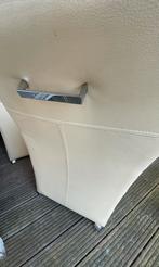 Ecru/ leren eethoekstoelen, Gebruikt, Eethoekstoel, Wit, Leer
