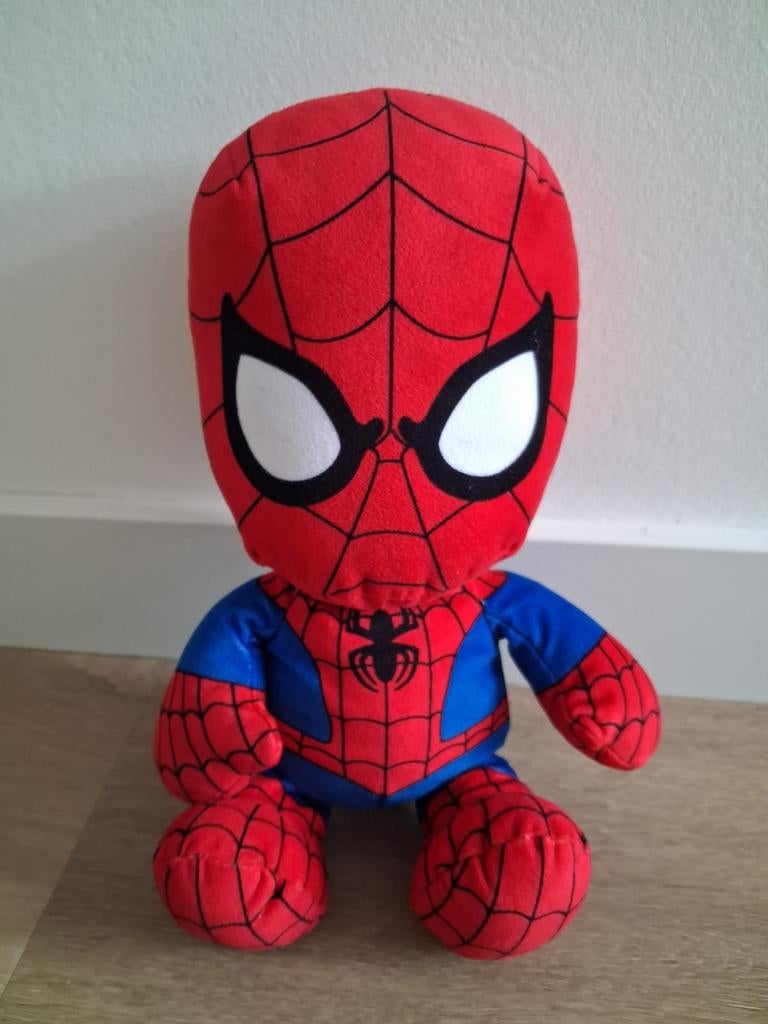 Knuffel Spiderman Marvel held 30 cm blauw rood L306, Ophalen of Verzenden, Zo goed als nieuw, Overige typen