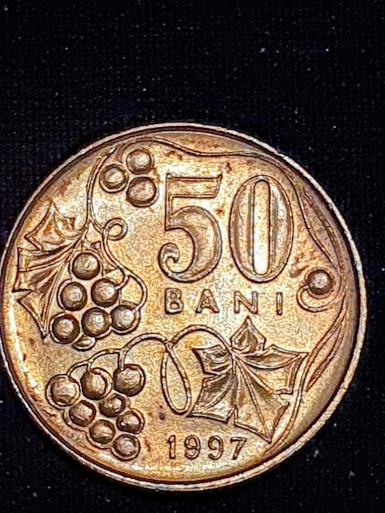 50 bani munt uit 1997 Moldavië., Postzegels en Munten, Ophalen of Verzenden, Overige landen, Losse munt