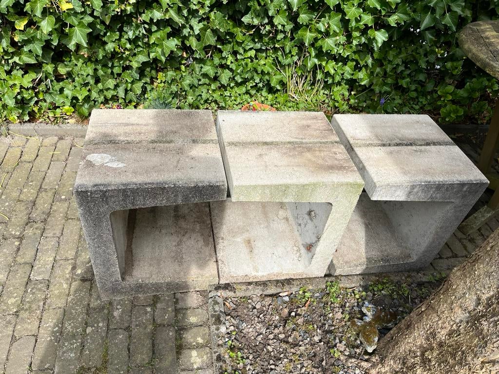 U vorm beton blokken, Tuin en Terras, Bloembakken en Plantenbakken, Ophalen, Gebruikt, Overige vormen, Beton