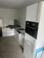 Complete witte hoogglans keuken met apparatuur, Gebruikt, Wit, Hoekkeuken, Ophalen of Verzenden