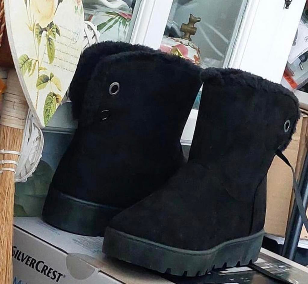 Zwarte laarzen met bont, maat 39, Ophalen, Nieuw, Zwart, Lage of Enkellaarzen