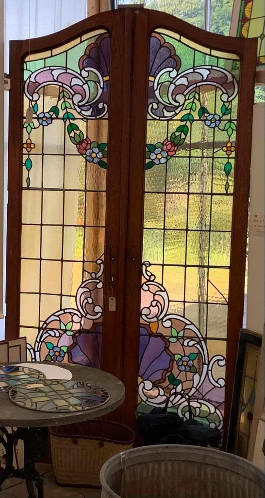 Glas in lood panelen - deel van verzameling te koop, Antiek en Kunst, Antiek | Glas en Kristal, Ophalen of Verzenden