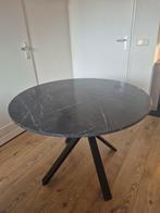 IKEA MARIEDAMM eettafel, zwart marmerpatroon, 105cm, Ophalen, Rond, Zo goed als nieuw, 100 tot 150 cm