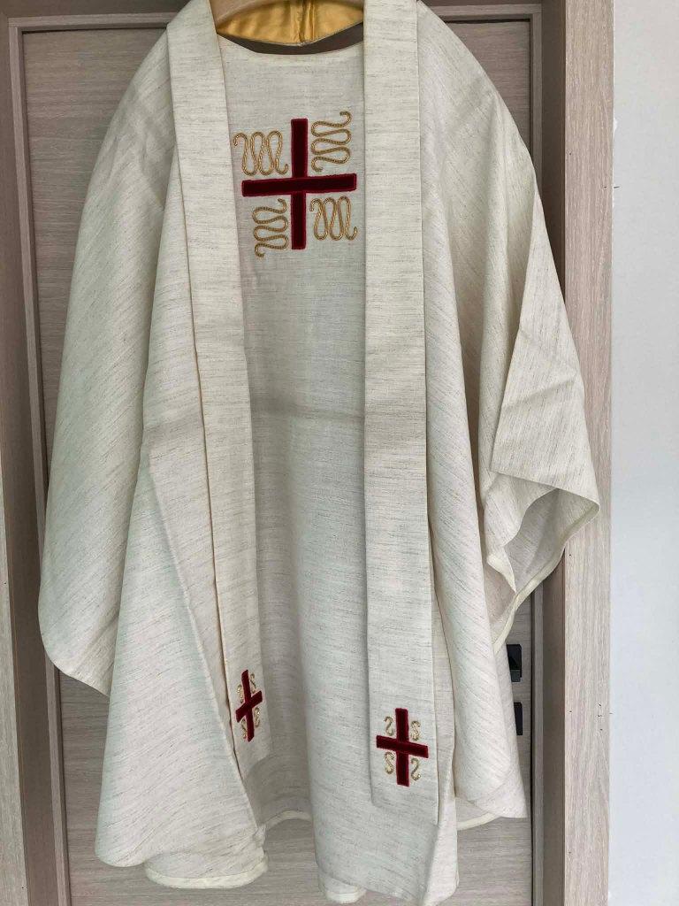 Witte kazuifel met stola, Ophalen of Verzenden