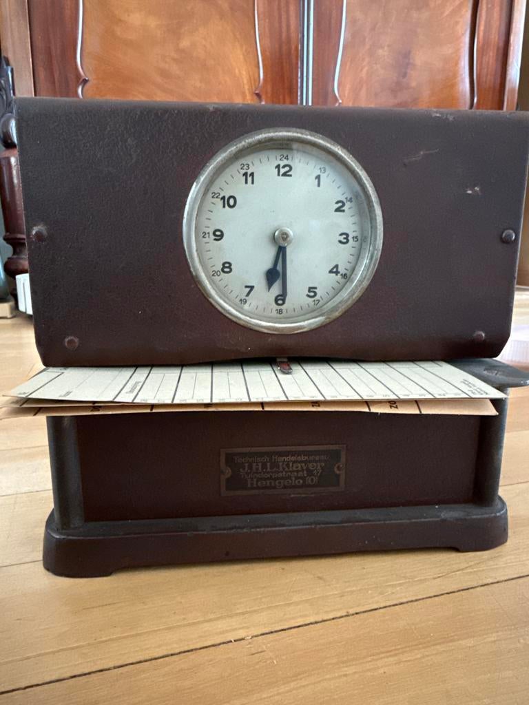 Vintage prikklok J.H.L. Klaver Hengelo, Antiek en Kunst, Ophalen of Verzenden