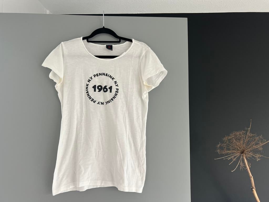 Wit shirt penn & ink maat M, Verzenden, Zo goed als nieuw, Wit, Korte mouw