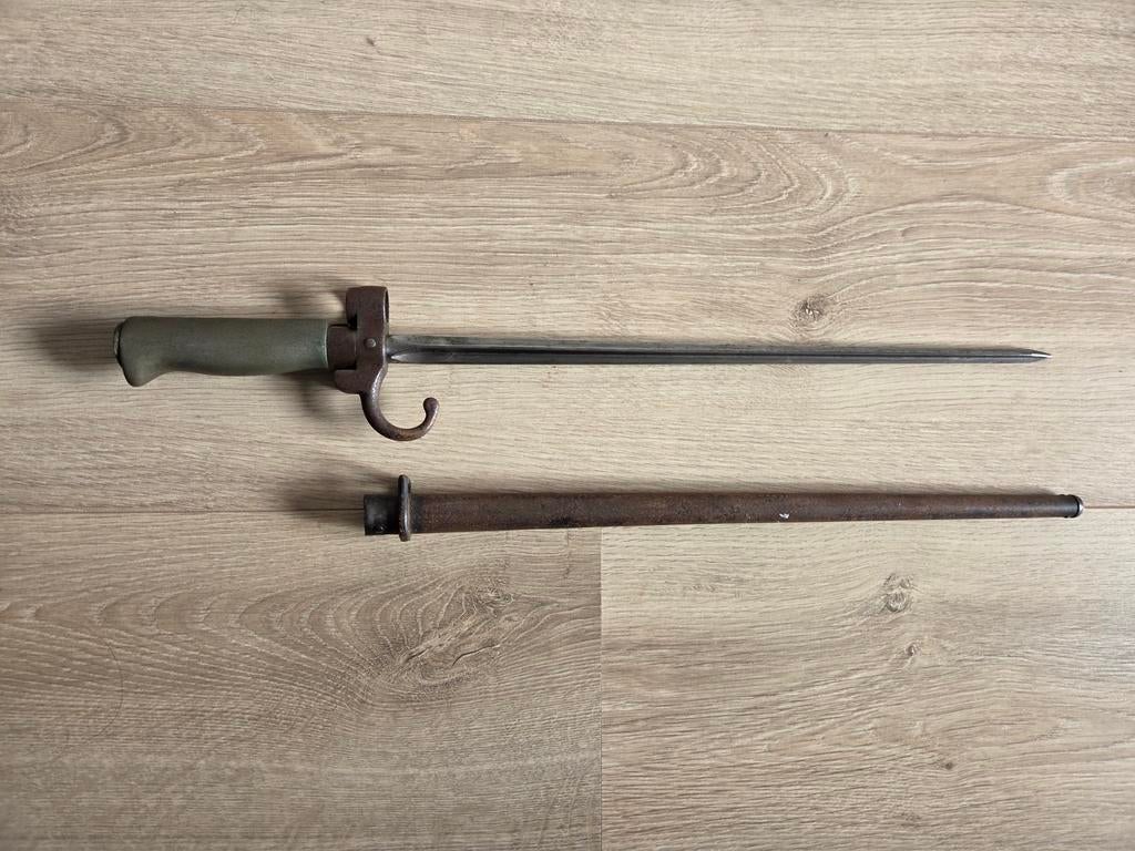 Franse M1886 Lebel Bajonet - Eerste Serie, Nieuwzilver, Verzamelen, Militaria | Algemeen, Ophalen of Verzenden, Landmacht, Overige gebieden