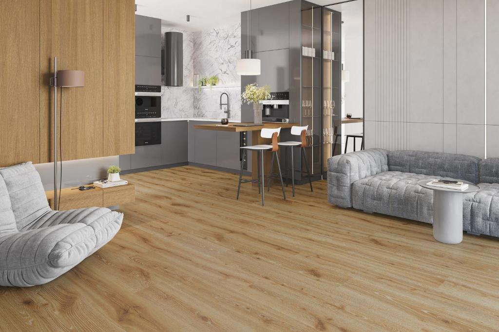 Pvc click Desert Oak Majster XXL Plank 152cm lang €19,95m2, Bruin, 75 m² of meer, Nieuw, Ophalen of Verzenden