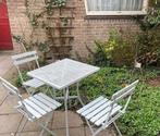Tuin zitje setje tuinsetje bistro witte tafel stoelen balkon, Tuin en Terras, Ophalen, Overige materialen, 3 zitplaatsen, Zo goed als nieuw