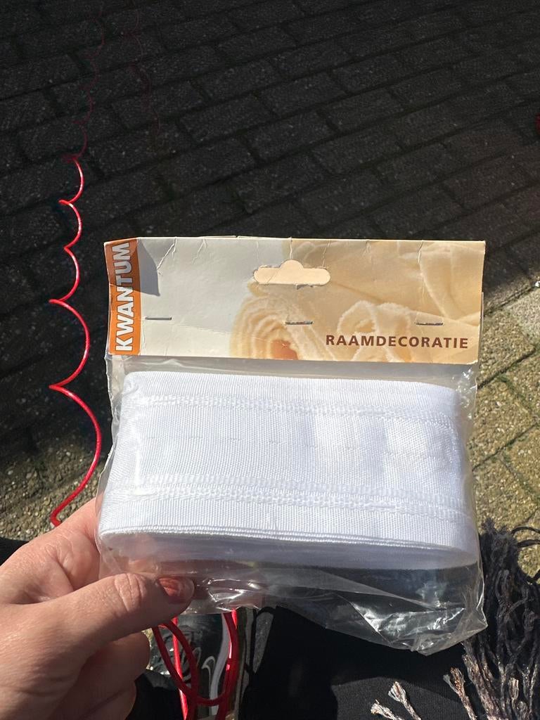 Kwantum raamdecoratie band wit, Huis en Inrichting, Ophalen of Verzenden, Nieuw, Wit
