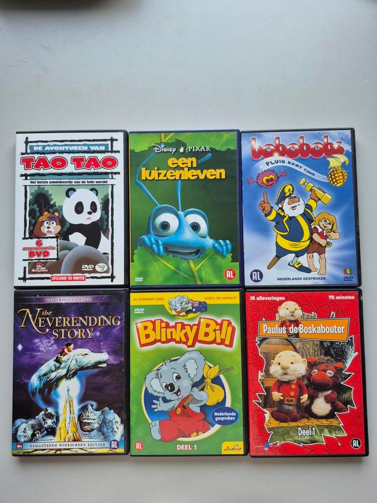 6x kinder DVD's, Ophalen of Verzenden