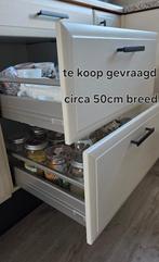 Keuken uittreklade merk -ALNO- ca. 50cm breed GEVRAAGD, Ophalen of Verzenden, 25 tot 50 cm, 50 tot 100 cm, Minder dan 100 cm