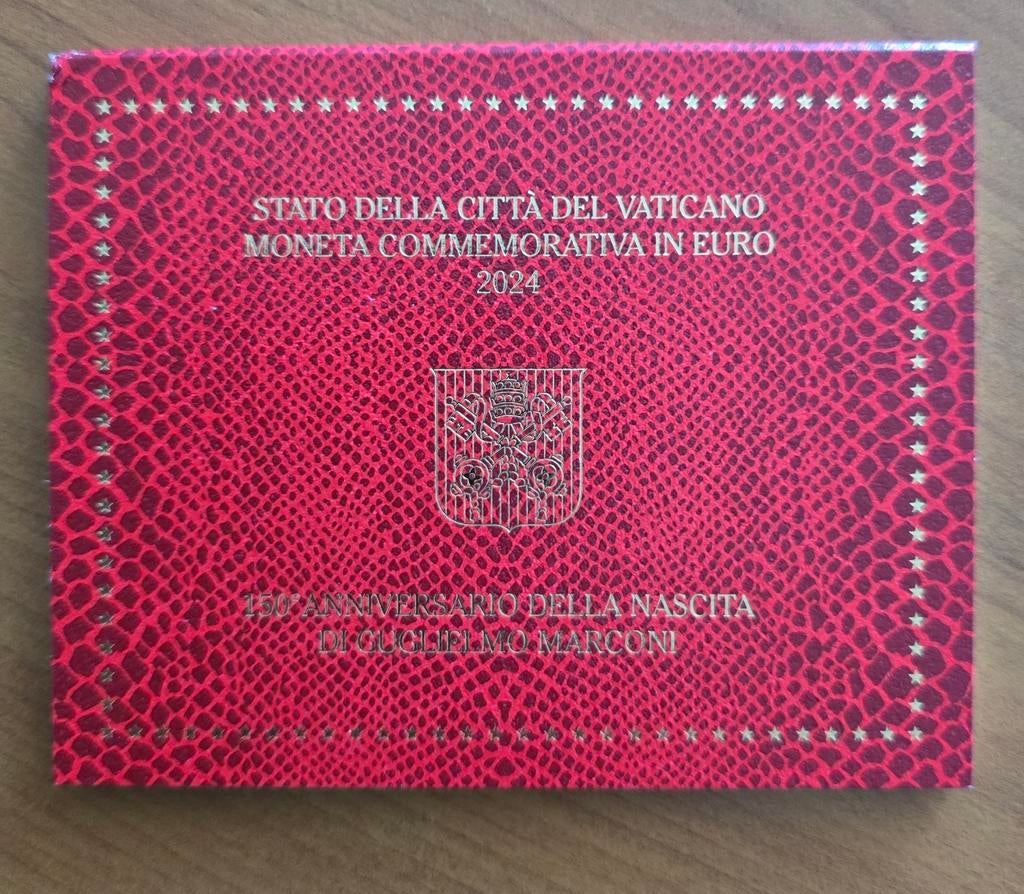 Vaticaan 2 Euro 2024 Guglielmo Marconi Coincard, Ophalen of Verzenden, Vaticaanstad, 2 euro, Losse munt