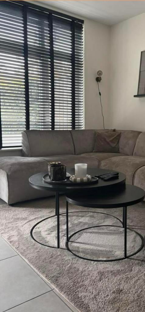 Richmond interiors salontafel bolder set zwart, Huis en Inrichting, Tafels | Salontafels, Ophalen, 50 tot 100 cm, Rond, Zo goed als nieuw