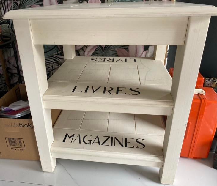 Uniek riviera maison salon tafel bijzettafel sidetable creme, Ophalen, Gebruikt, 50 tot 100 cm, 50 tot 75 cm