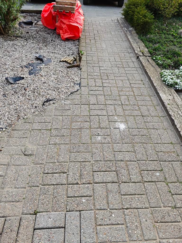 Betonklinkers 15m², Tuin en Terras, Tegels en Klinkers, Ophalen, Gebruikt, Klinkers, 10 m² of meer