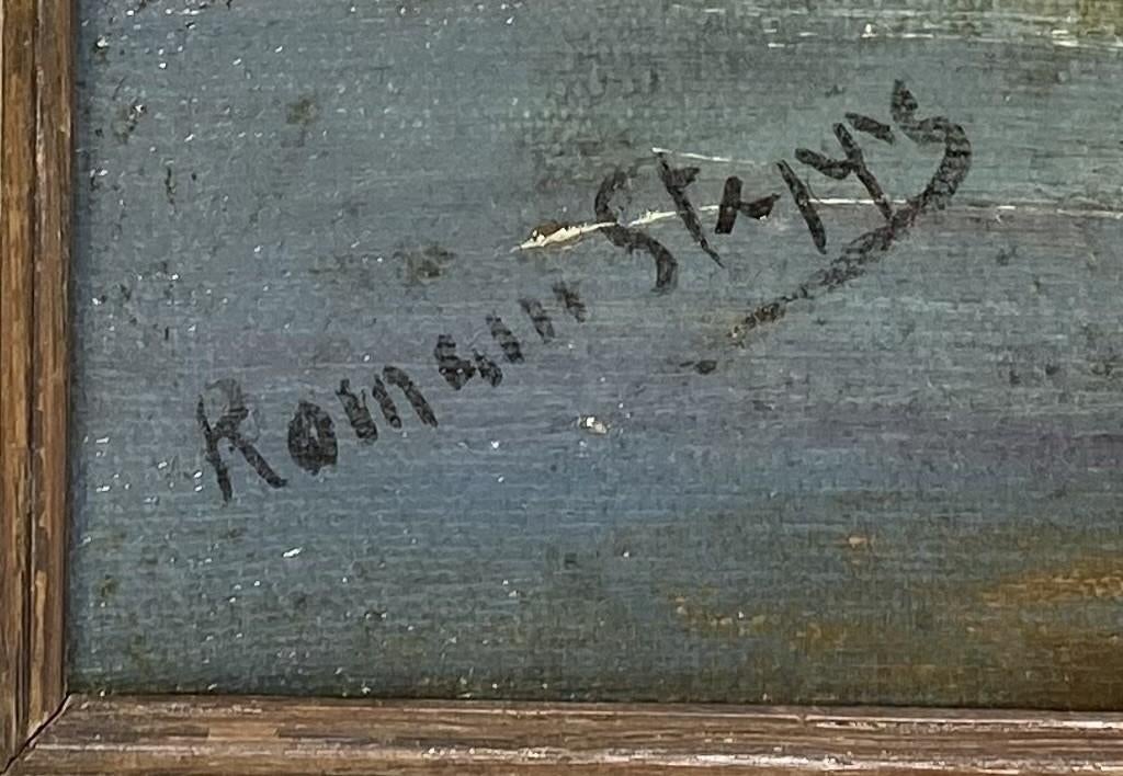 1301. Schilderij, Romain Steppe – zeilschepen, ca.1900, Antiek en Kunst, Kunst | Schilderijen | Klassiek, Ophalen of Verzenden