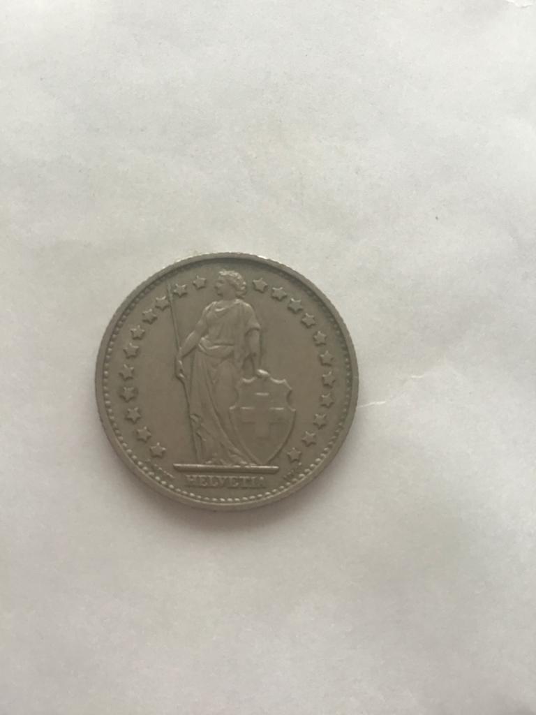 Zwitserse 1 Frank munt 1968 - Helvetia, Postzegels en Munten, Munten | Europa | Niet-Euromunten, Ophalen of Verzenden, Overige landen