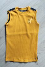 stevig mouwloos shirtje in okergeel blauwe bies 134 140, Kinderen en Baby's, Kinderkleding | Maat 140, Ophalen of Verzenden, Zo goed als nieuw