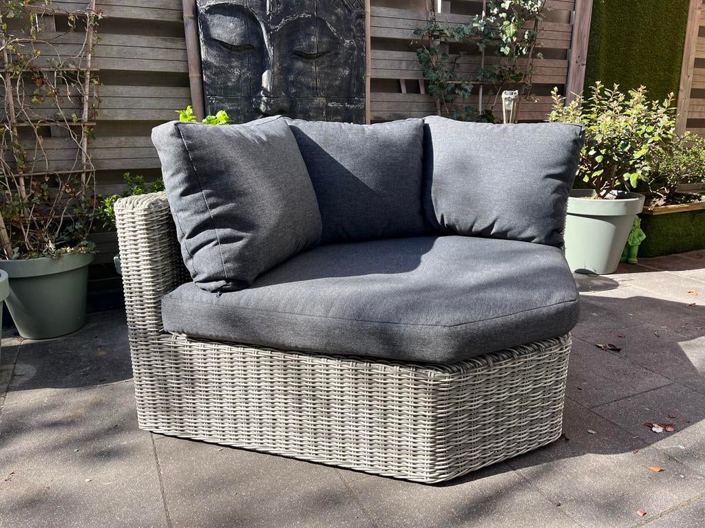 Grote loungestoel wicker grijs, Zo goed als nieuw, Loungeset, Wicker, Stoel