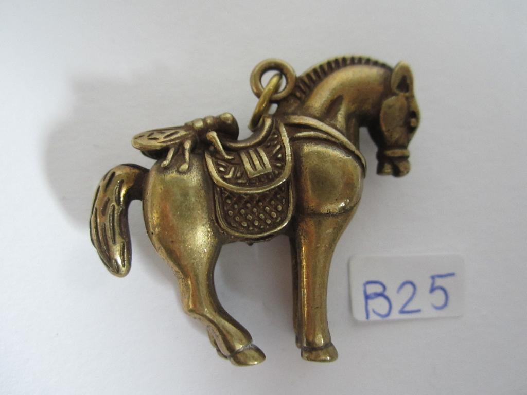 Oude chinees /chinese bronze hanger paard,B25, Sieraden, Tassen en Uiterlijk, Kettinghangers, Ophalen of Verzenden, Gebruikt, Goud