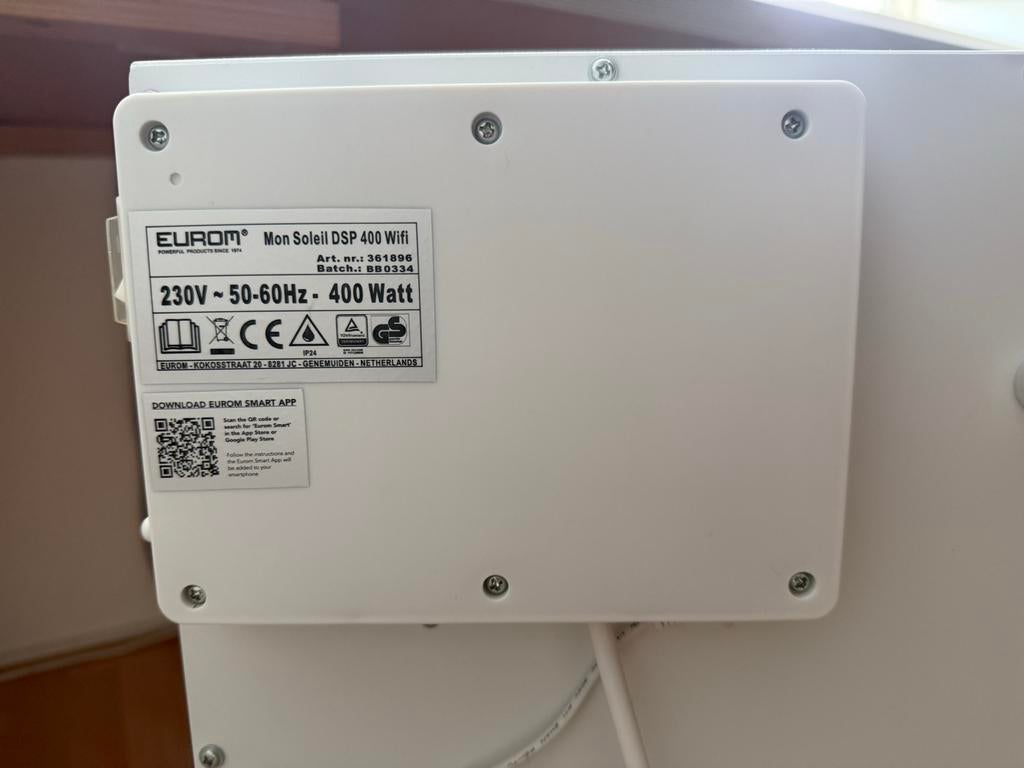 Mon Soleil DSP 400 Wifi infrarood kachel, Huis en Inrichting, Kachels, Ophalen, Gebruikt, Overige soorten, Elektrisch