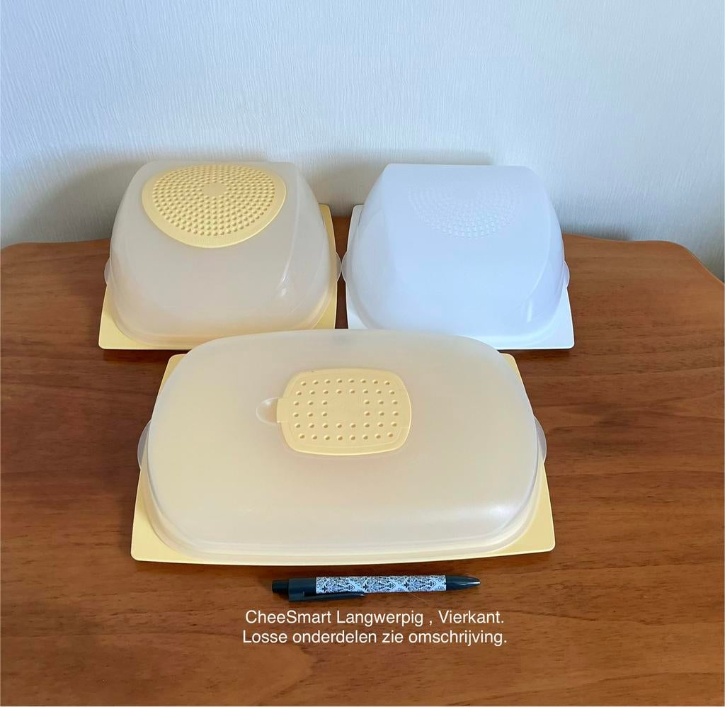 Tupperware CheeSmart Kaasdozen + onderdelen zie omschrijving, Ophalen of Verzenden, Blauw, Schaal