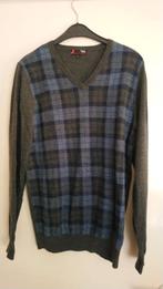 nog gewon Nieuw MERINO WOOL 50% wol trui Blauw grijs ruit M, Merino Wool, Nieuw, Verzenden, Maat 48/50 (M)