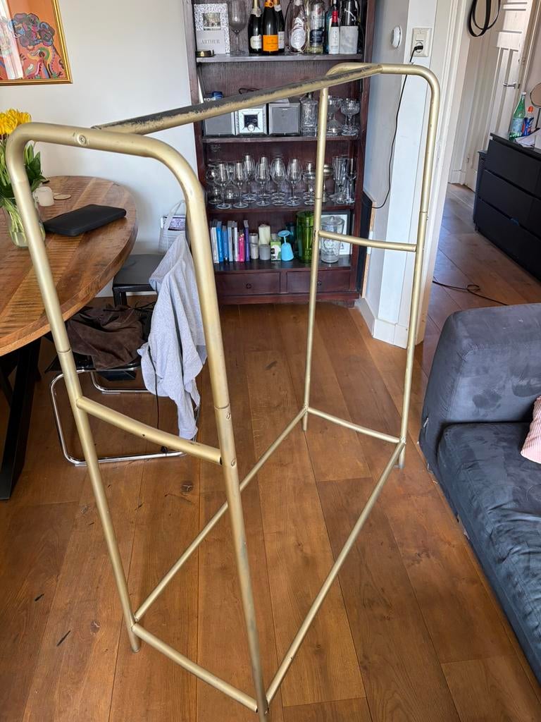 Goud gespoten kledingrek, Ophalen of Verzenden, Gebruikt