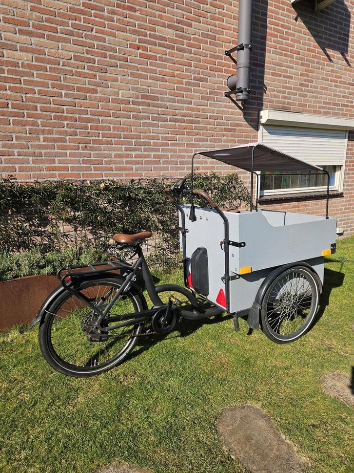 Elektrische bakfiets (grote bak), Fietsen en Brommers, Fietsen | Bakfietsen, Gebruikt, 4 kinderen of meer, Huif, Ophalen
