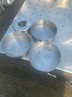 4 horeca rvs tafelasbakken €15,-, Ophalen of Verzenden, Gebruikt