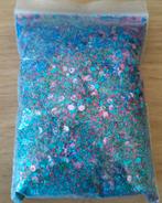 128 gram GLITTERS*BLAUW/ROZE, Verzenden, Zo goed als nieuw