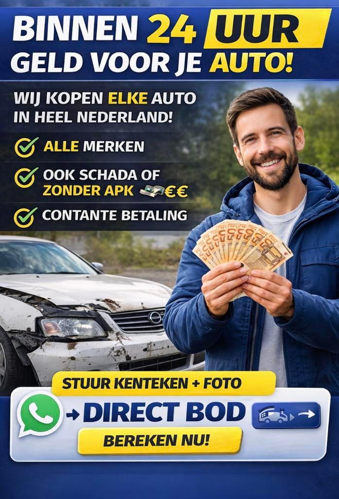AUTO VERKOPEN? DIRECT GELD – WIJ KOPEN ALLE AUTO’S!, Ophalen of Verzenden