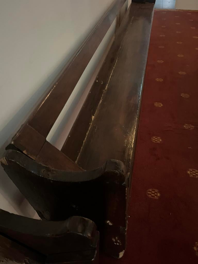 Antieke kerk banken 400 lang. Twee stuks, Ophalen