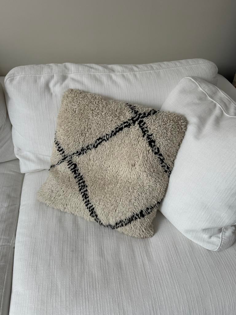 Marokkaans Berber Kussen, Ophalen of Verzenden, Gebruikt, Wit, Vierkant