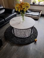 Moderne ronde salontafel met marmerlook blad, 50 tot 100 cm, Modern, Industrieel, Overige materialen, Rond