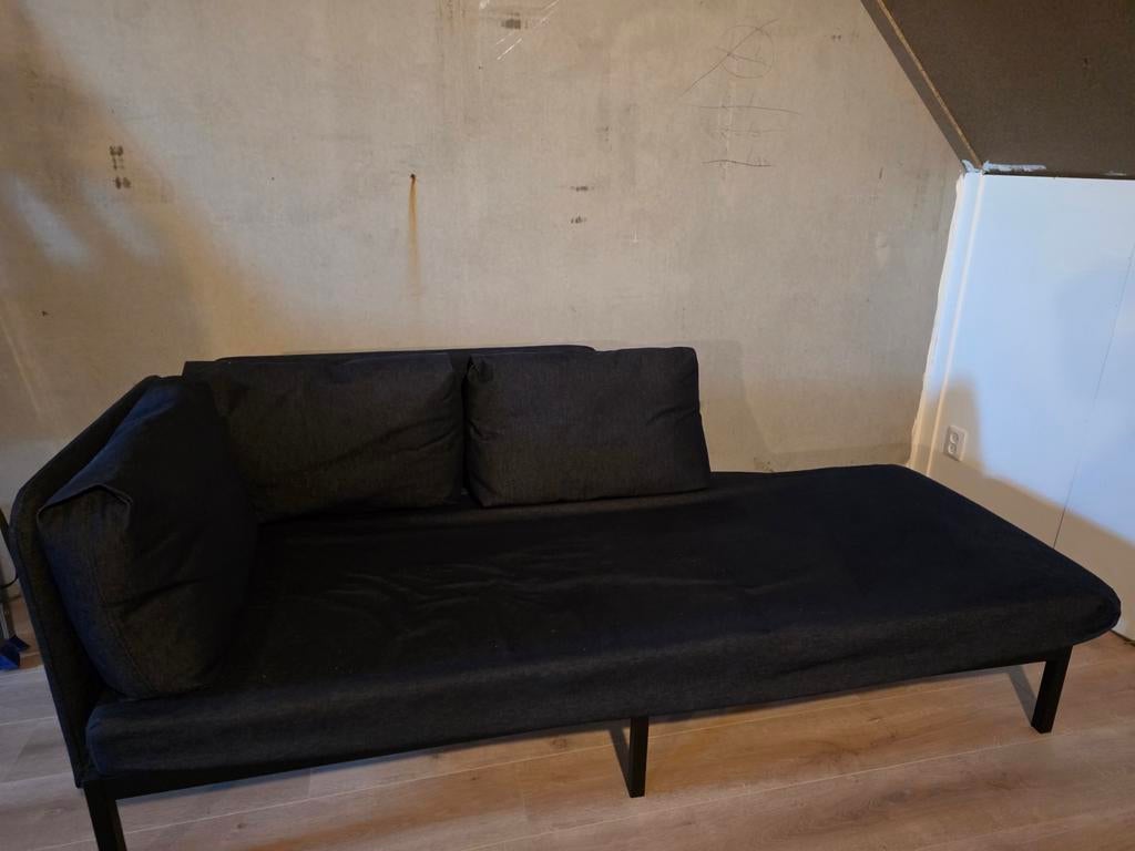 Ikea Ravaror Bedbank - Zo Goed Als Nieuw, 90 cm, Eenpersoons, Zwart, Ophalen of Verzenden